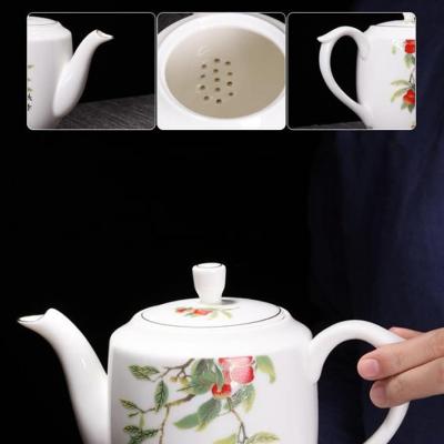 BỘ ẤM CHÉN QUẢ HỒNG CÓ KHAY